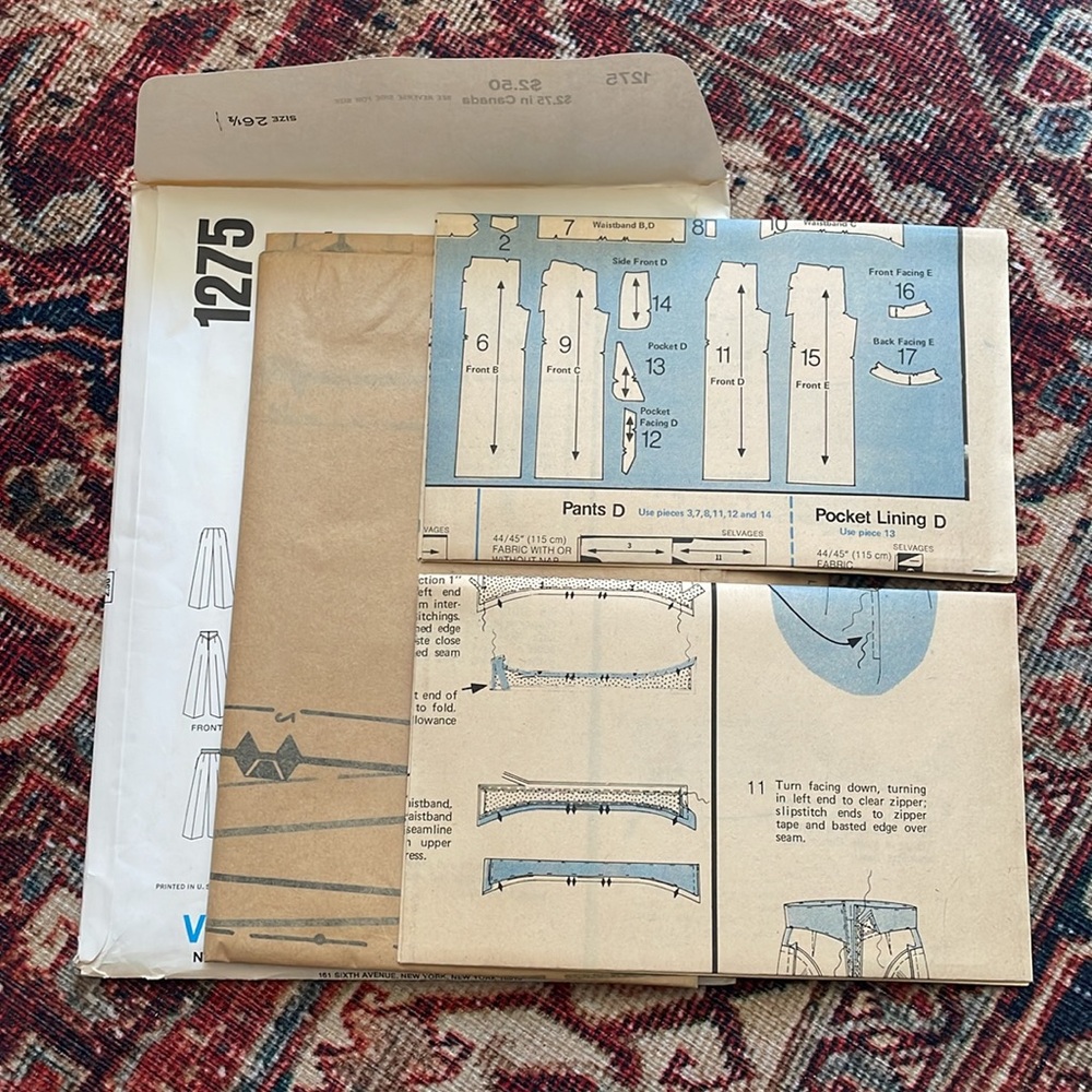 1970s Flare Pants Pattern by‎ Vogue - Picture 4 of 4
